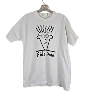 Vintage Fido Dido "The Body Line" Graphic T-Shirt - White